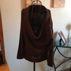 NWOT Brown cowl neck sweater